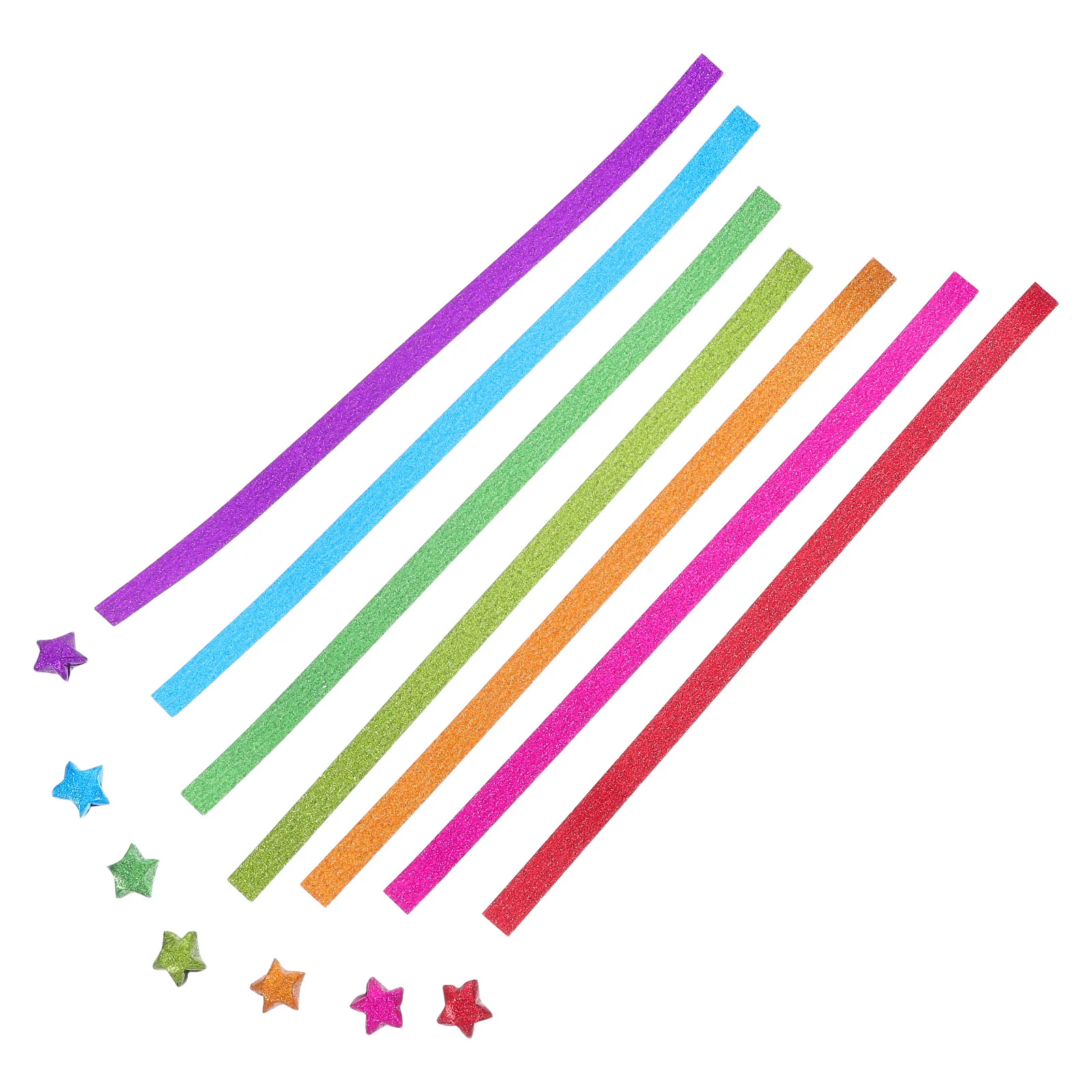

1040Pcs Shimmering Origami Paper Star Strips Glitter Finish 7 Bright Colors for DIY Star Crafts Wedding Birthday Celebration