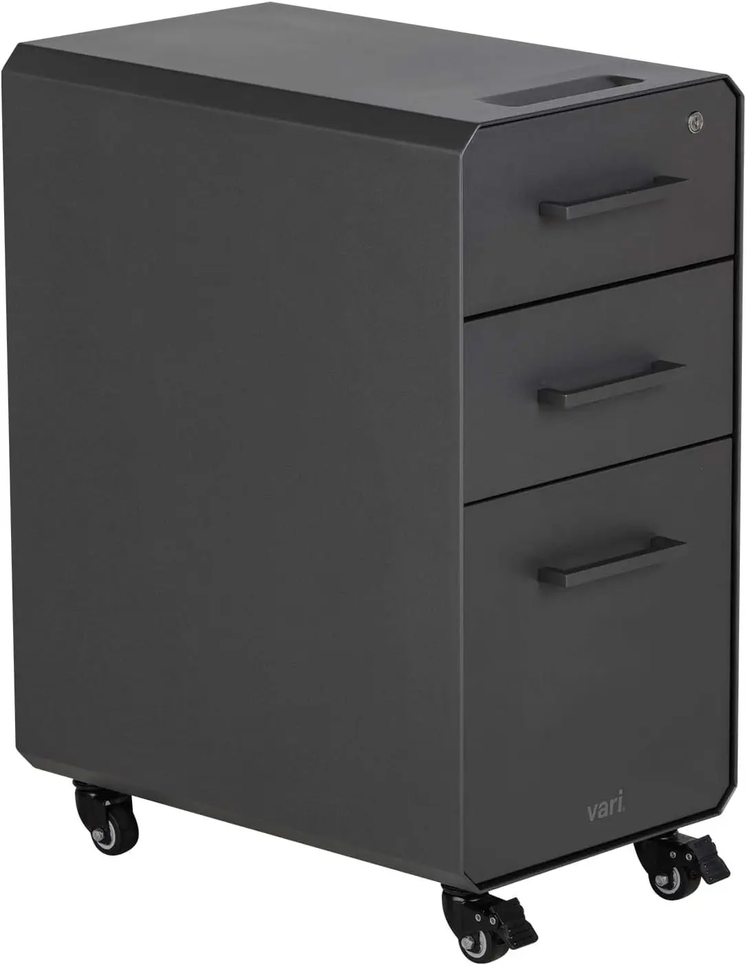 

Vari Slim File Cabinet - Three Drawer Office Filing Cabinet - Compact, Mobile Pedestal with Heavy-Duty Steel - Home or Office