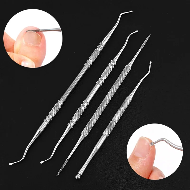 1PC Ingrown Toe Nail Lifter Double Head Paronychia Pedicure Tool Foot Nail Dirt Cleaning Stainless Manicure Tool Steel