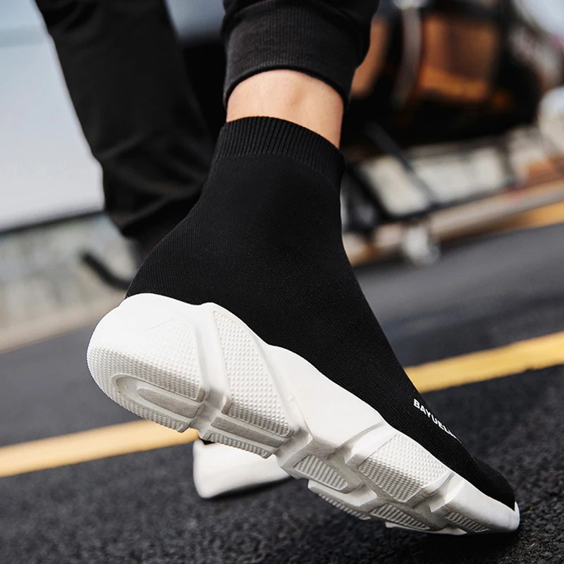 Spring Sneakers For Women Vulcanized Shoes Female Socks Shoes Trainers Women Slip-on Stretch Platform Shoes Black Sneaker Femme