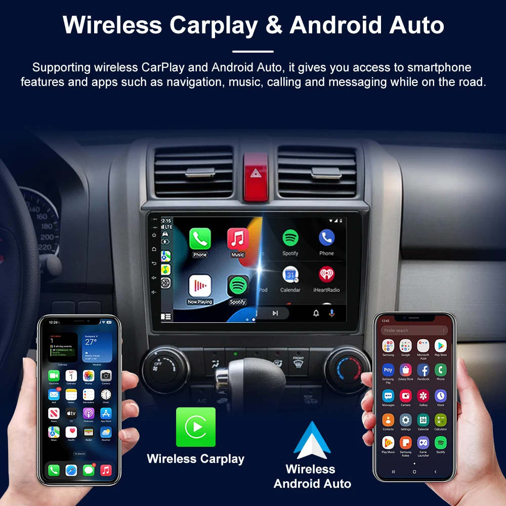 Picture 5: Csred Android 14 Car Radio for Honda CR-V 3 RE CRV 2007-2011 GPS Navigation  Head Unit Stereo IPS Wireless CarPlay Android Auto