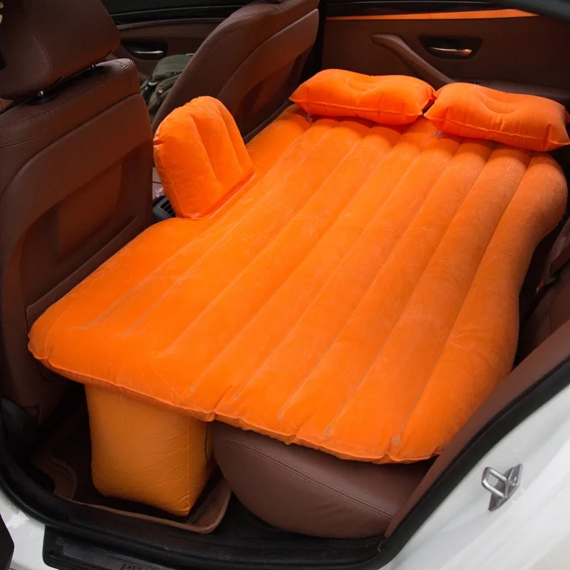 Ultra-soft Flocking Environmental Fabric Car Inflatable Bed Air Cushion Bed Portable Car Travel Bed For Most Small Car