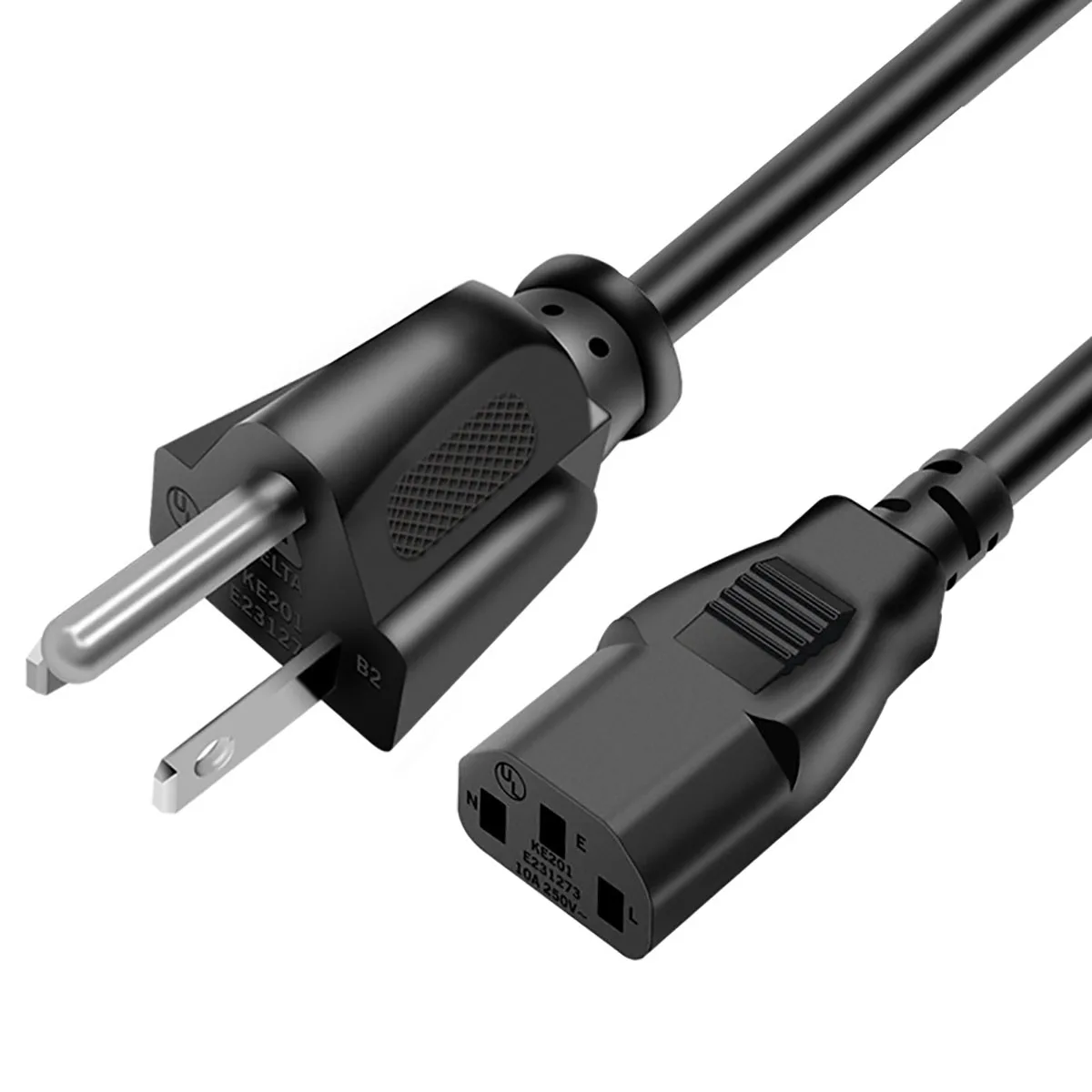 Listed NEMA 5‑15P to IEC C13 Pure Copper US 3‑Core Power Cord for PC Cooker