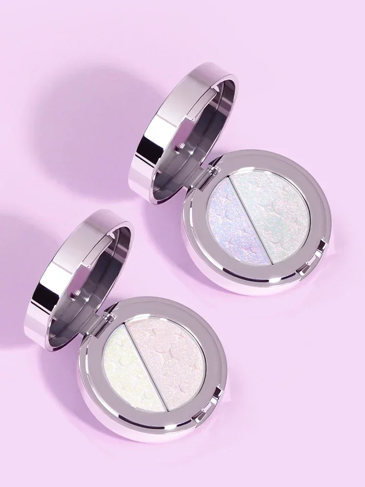 SERSEUL Original Chameleon Highlighter Pearlescent Eyeshadow Glitter Polarised Duo Contour Palette Face Highlighter Rare Beauty