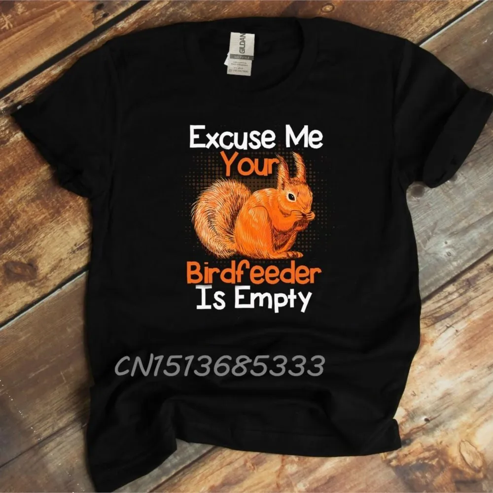 Squirrel T-shirt Excuse Me Your Birdfeeder TShirt Warning Start Talking Unisex Retro Tee Take A Look In Book Vintage Clothes