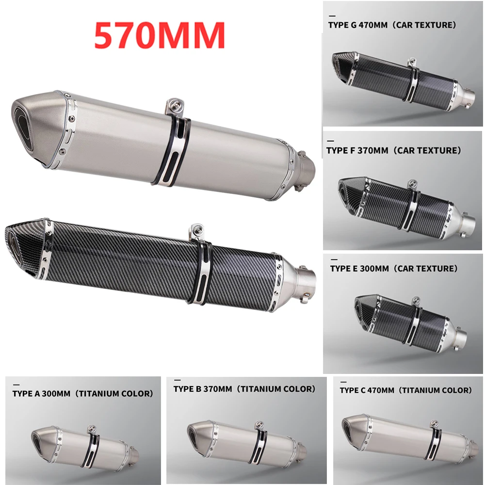 

Performance Small hexagonal exhaust pipe tail section 51mm length 300/370/470/570mm exhaust pipe escape muffler stainless steel