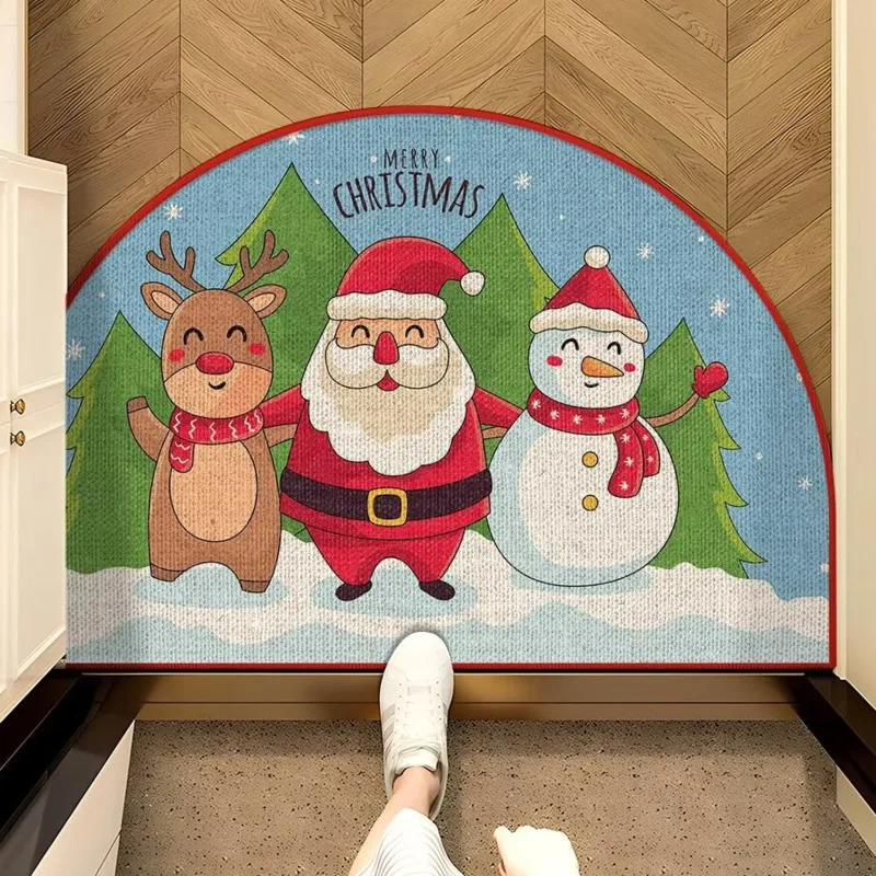 2024 Christmas Thickened Entrance Mat Carpet Dust-proof And Anti Slip Indoor Living Room Room Holiday Decoration Children Gifts