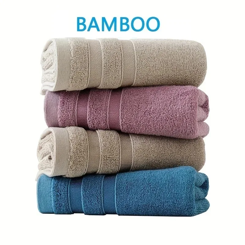 1 toalla de mano de fibra de bambú 33*74cm/13*29,1 pulgadas, 500GSM, fresca en verano, multicolor opcional, suave y cómoda