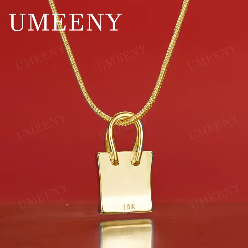925 Sterling Silver  18K Gold 16-30 Inch Exquisite Handbag Pendant Necklace for Women, Fashionable Gift Accessory