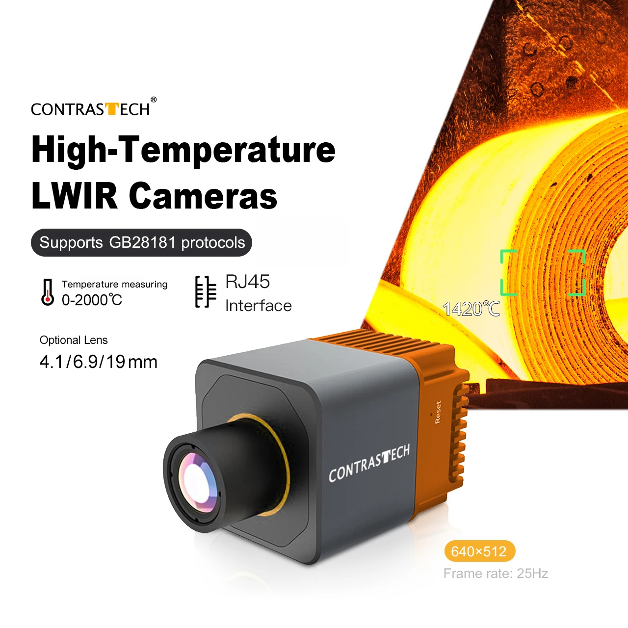 In stock 2026 Uncooled 640x512 25Hz 2000 ℃ High Temperature Measurement Furnace Radiometric Infrared Camera Module
