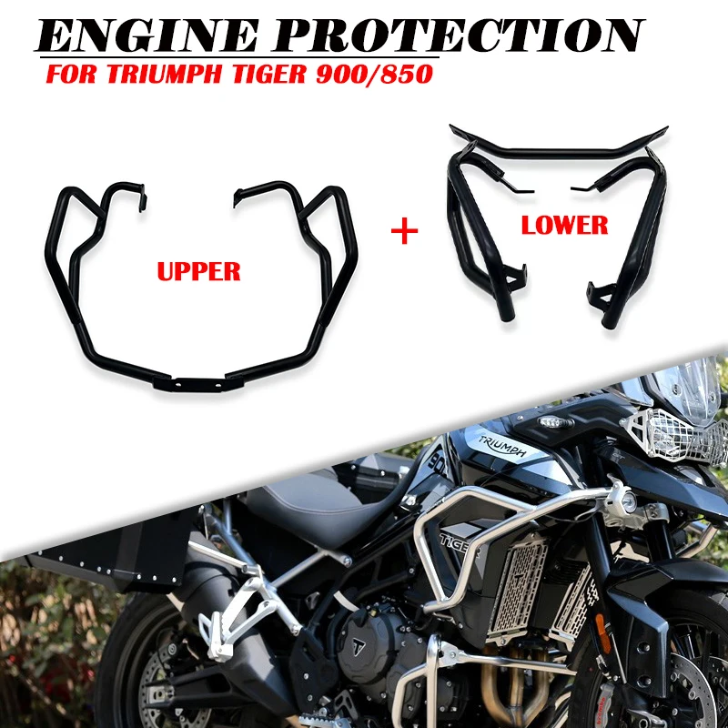 

For Triumph Tiger 900 Upper And Lower Highway Engine Guard Crash Bar Frame Protect Bumper Tiger 850 2021 2022