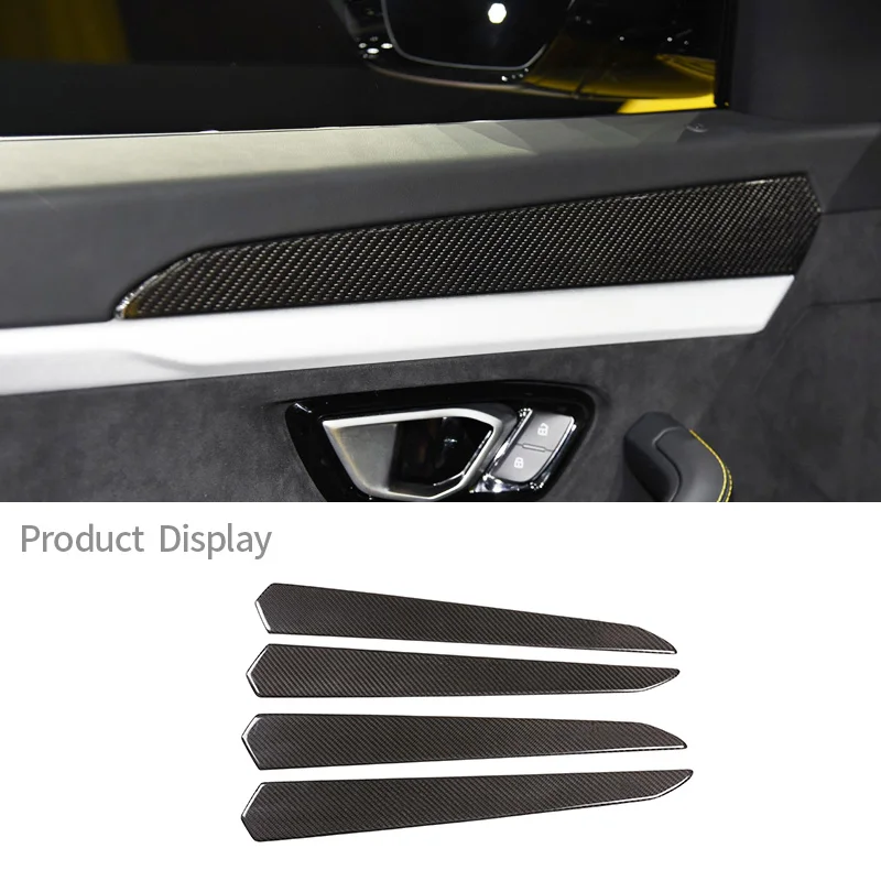 

For Lamborghini URUS 2018-2021 Real Carbon Fiber Car Inner Door Panel Decorative Protective Cover Auto Interior Accessories 4Pcs