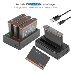 2200mAh Battery For Insta360 ONE X3 Rechargeable Battery + LED Charger for Insta 360 One X 3 Action Camera Battery