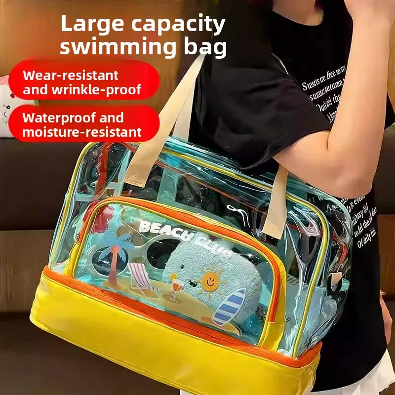 

Вместительная сумка для плавания с разделением на сухую и влажную зоны, портативная водонепроницаемая спортивная сумка, сумка для хранения полотенец для мужчин, квадратная сумка-тоут