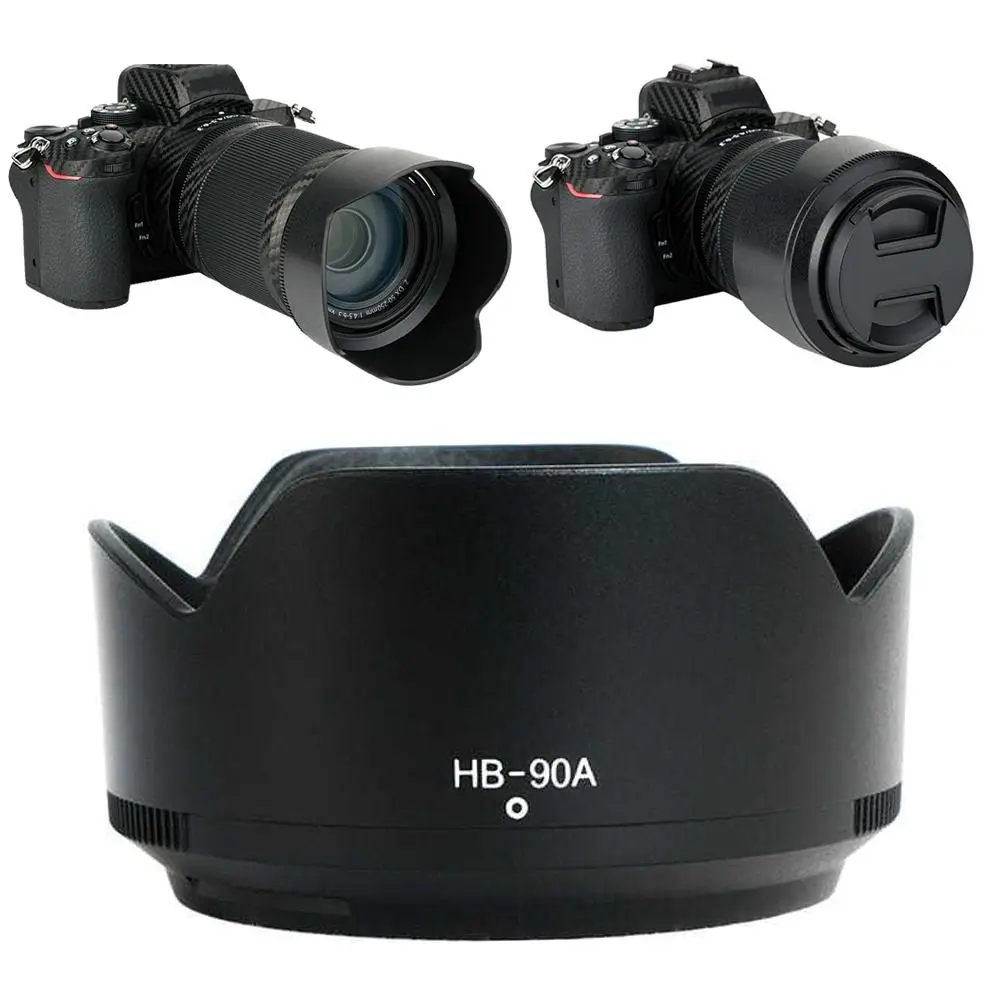 HB-90A for Nikon Z DX 50-250mm f/4.5-6.3 VR 62mm HB90A Plastic Bayonet Shade Flower Lens Hood