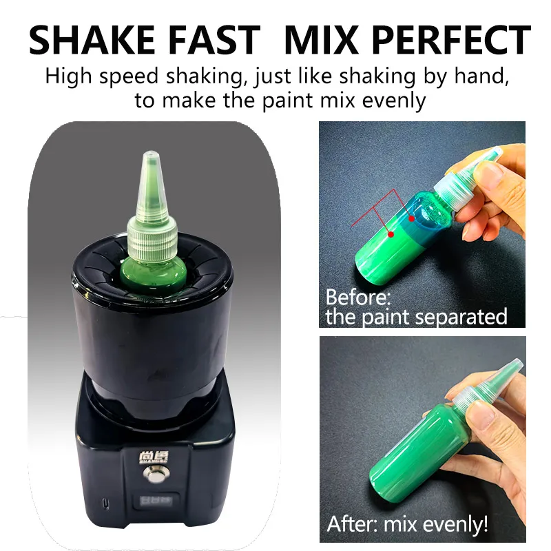 SHANGSE Color Mixer Rechargeable Pigment Shaker Auto 1 Minute Time Function Portable Tool for Model Paint Tattoo Artist Drawing