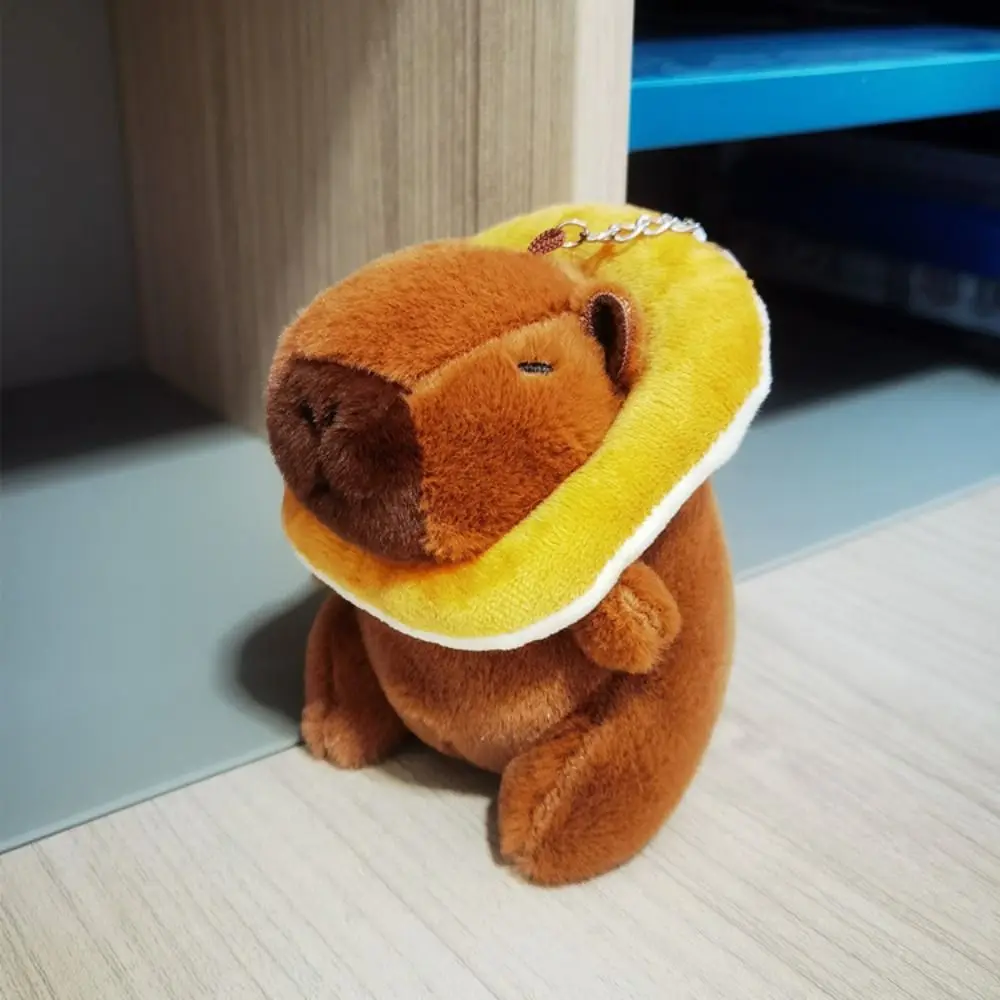 Multicolor Plush Capybara Keychain Cute Toy Cartoon Capybara Fluffty Animal Doll Accessories Soft Simulation Capybara Pendant