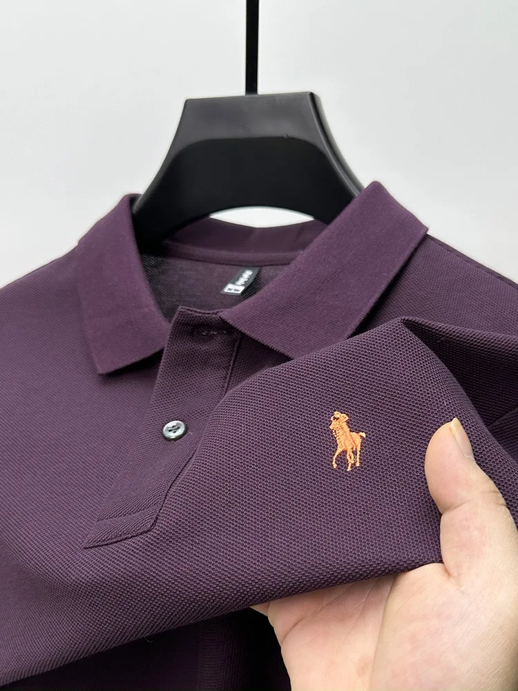 High end brand 100% cotton short sleeve men\'s POLO shirt summer fashion pony embroidery Paul shirt casual business lapel T-shirt