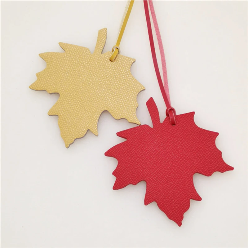 Pu Leather Maple Leaf Bag Pendant Car Keychain Bag Hanging Basket Decoration Key Ring Backpack Diy Craft Accessories Jewelry New