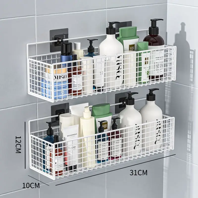custom. [6737 People Rated] No-Drill Bathroom Storage Rack Shower Room Toilet Wall-Mounted Washstand Kitchen Storage Artifact Ba