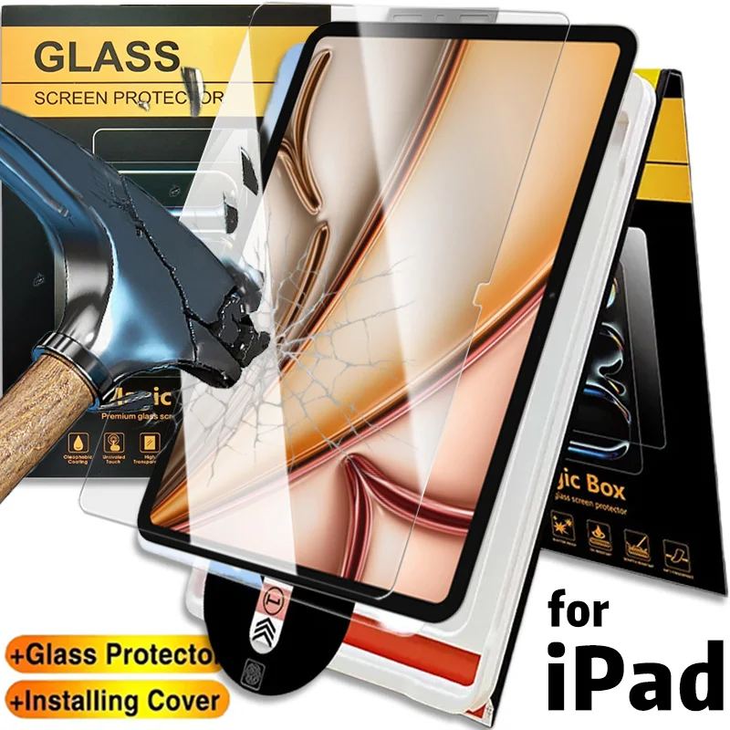 

Пылезащитная пленка для экрана IPad Air 7, 6, 11 дюймов, 13 дюймов, 2024, 2025 M2, M3, 11th 2025 A16, закаленное стекло с монтажной коробкой