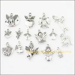 15Pcs Antiqued Silver Color DIY/ Lovely Angel Mixed Charms Pendants