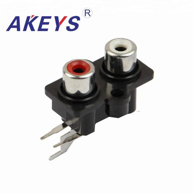 10 PCS AV2-8.4-07 3pins 2 hole RCA jacket Socket av concentric socket