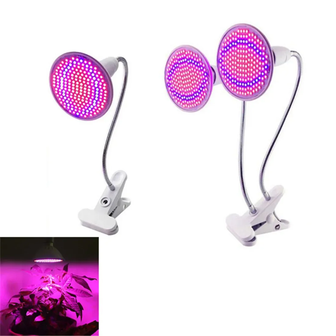 

1/2 Heads 6W 15W 20W LED Grow Light E27 Phyto Lamp for Plants Moveable Plant Clip Lamp for Seeds Flower Fitolamp Growing Tent