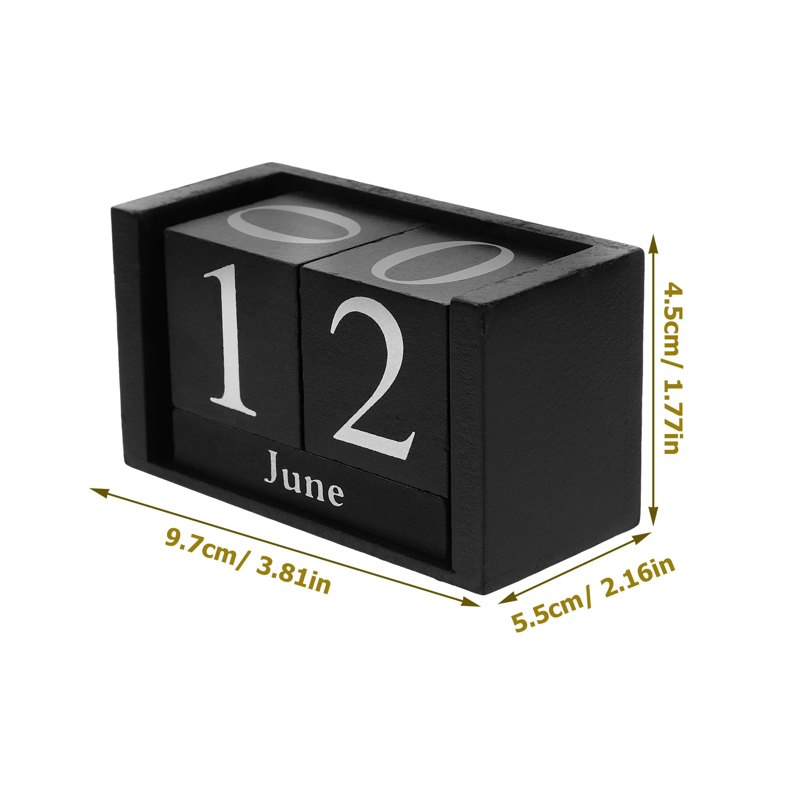 Decor Houten Blok Kalender Bureau Decoratieve Eeuwigdurende Elegante Box Tafel Kleine Zwarte Desktop Kantoor