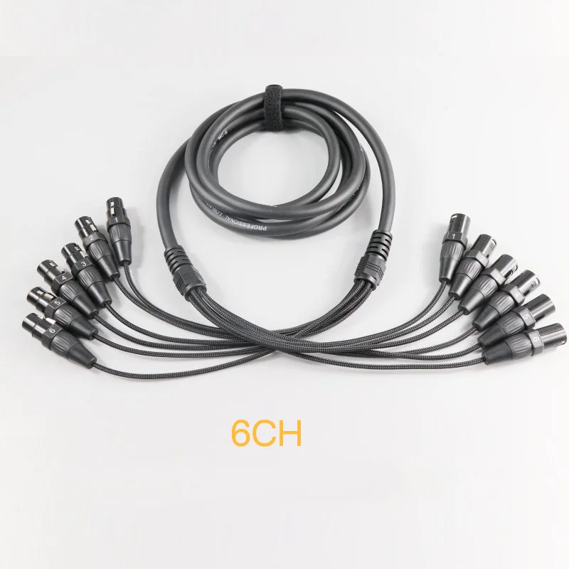 Imagem -05 - Cabo de Sinal de Áudio para Iluminação de Palco Cabos Dmx Xlr 3pin 6ch Canais Conector Fêmea Macho Multi Canais Mixer para Microfone