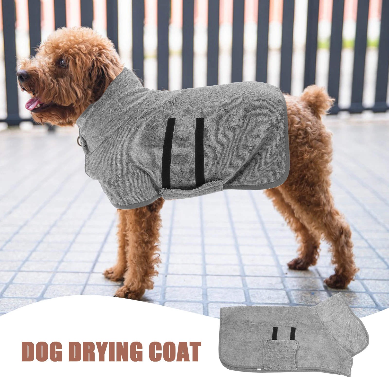 

Soft Cotton Pet Robe for Dogs Lightweight Breathable Puppy Bathrobe Quick-Drying Warm Easy-Wear Dog Clothes Large Size Available