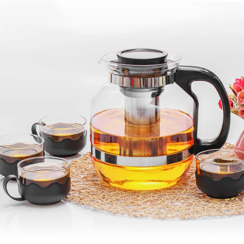 Lilac 18-2600ml Filterable Heat-resistant Thickened Glass Teapot High Borosilicate Glass Chinese Tea Pot Heatable Glass Tea Set