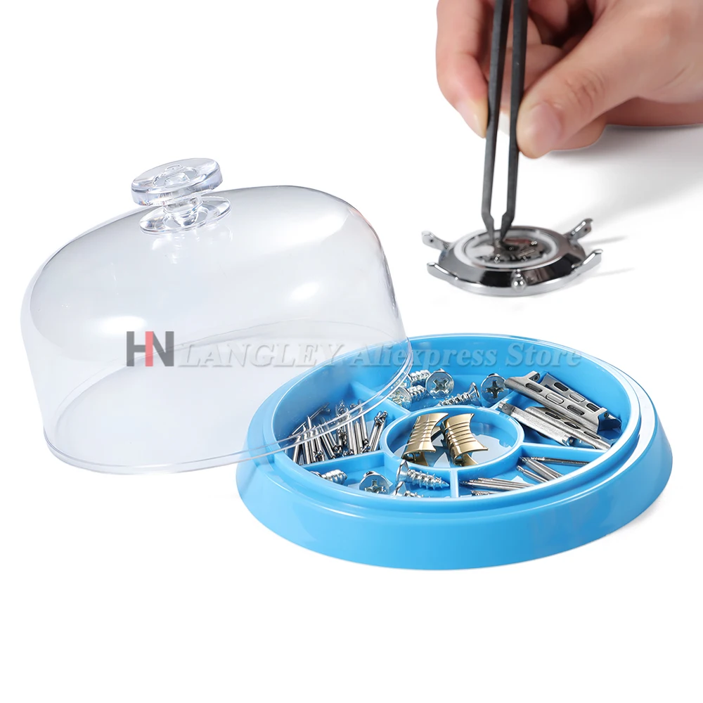 Watch Movement Dust Cover Watch Parts Holder Tray Parts Protector Moistureproof Anti-dust Covers Storage Box for Watchmakers