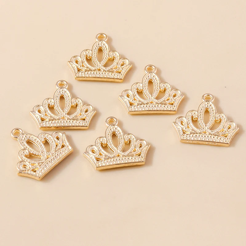 Leslie 20 teile/los 16*18mm Trendy Gold Farbe Crown Charms Fit Armband Halskette Anhänger Legierung Charms DIY Schmuck zubehör – Detail 6