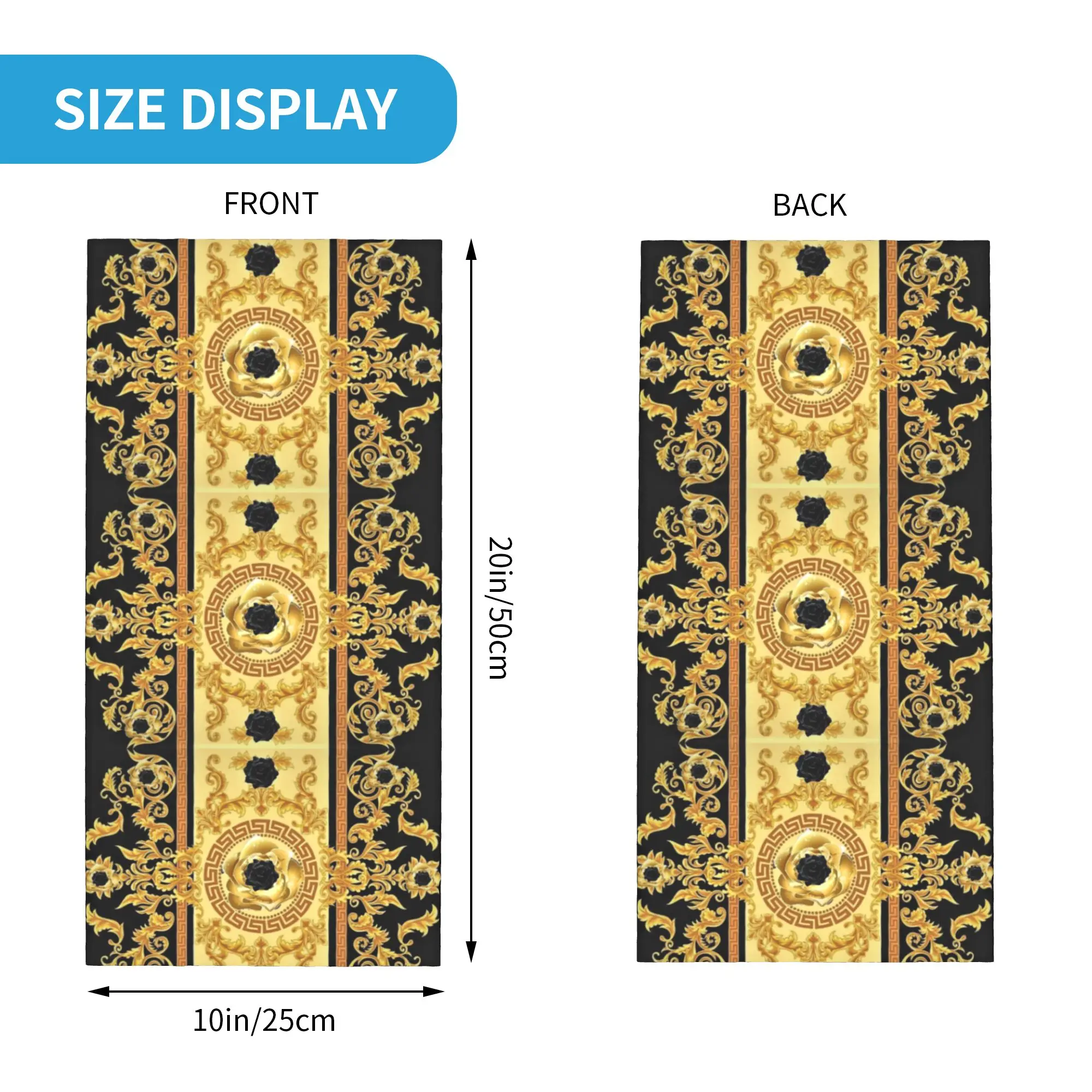 Renaissance Baroque Floral Winter Headband Neck Warmer Women Men Hiking Camping Tube Scarf European Art Face Bandana Gaiter