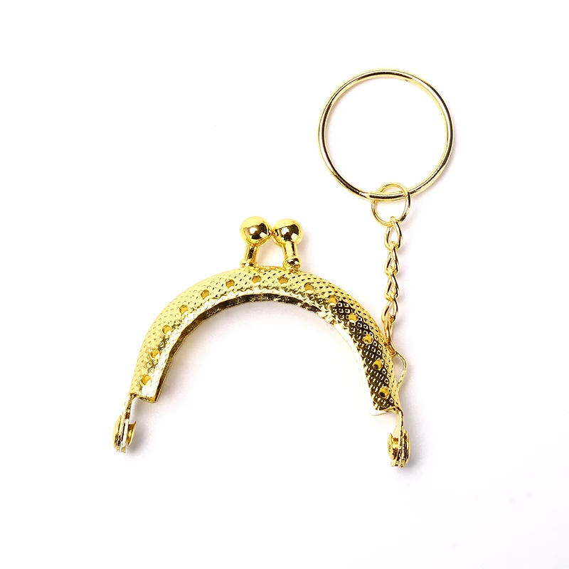 1 Piece 5cm Coin Purse Metal Frame With Keychain DIY Arched Frame Kiss Lock Craft Wallet Accessory Brand New Practical