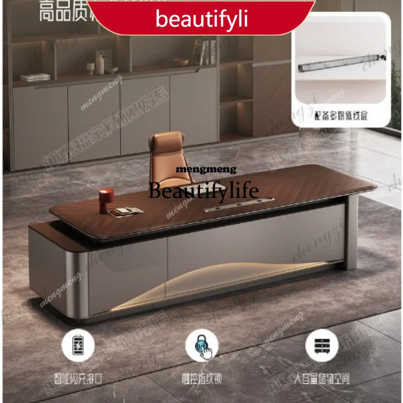 

51 Boss Office Desk and Chair Combination Modern Simple Light Luxury Office Office Furniture President Chairperson Dabantai