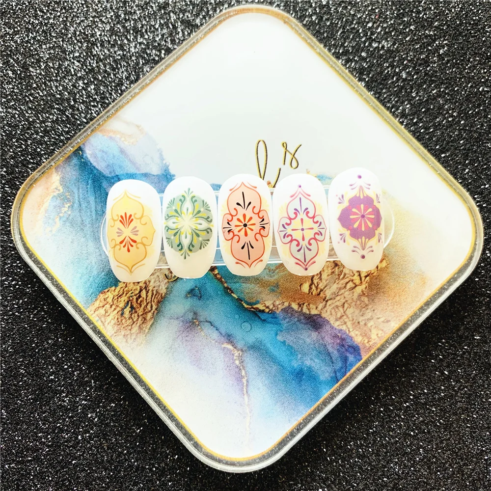 TSC-501 pegatina para uñas de flor curvadora, pegamento trasero 3D, autoadhesivo para decoración de uñas, herramienta deslizante para calcomanías de uñas