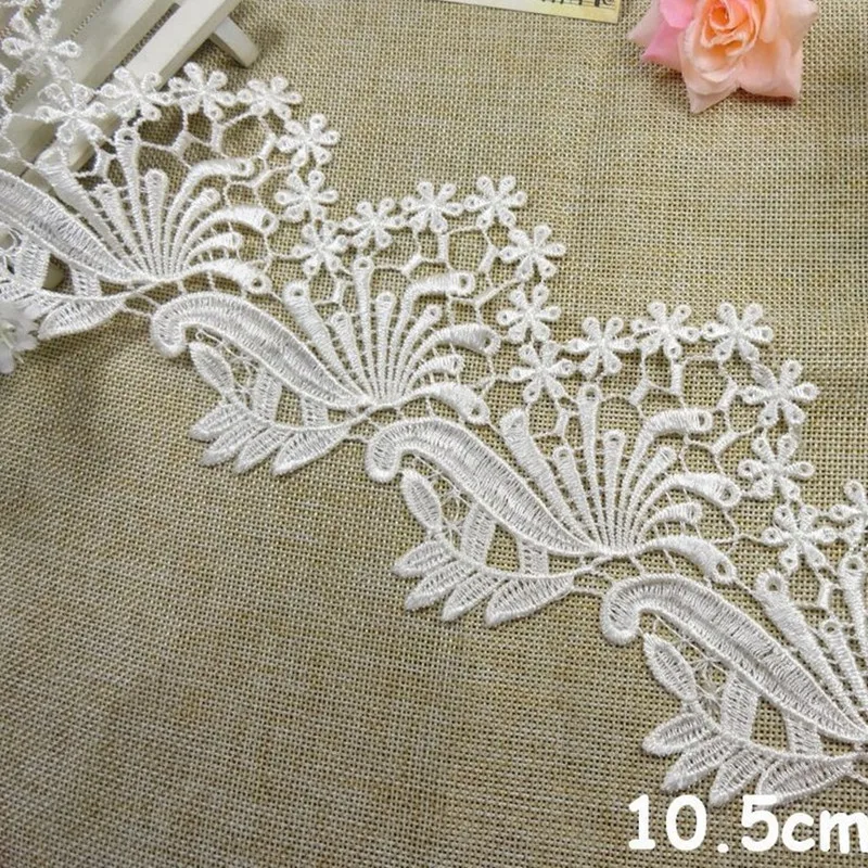 

10.5cm water soluble embroidery lace,flowers and leaves pattern,clothes decoration accessories,XERY13810