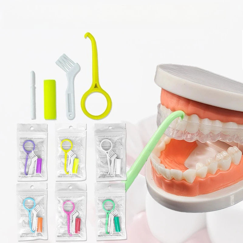 50Sets Aligner Chewies Dental Silicone Teeth Stick Bite Orthodontic Invisable Braces Aligners Chew Oral Hygiene Removal Hook
