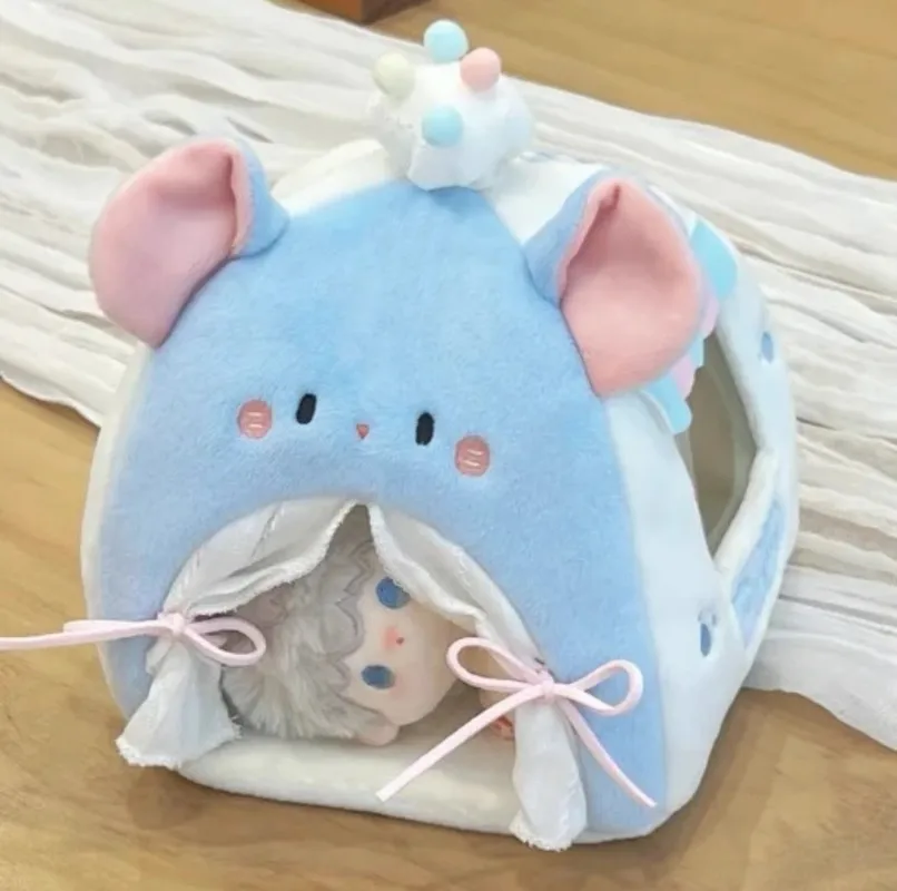 Cotton Doll Tent Bed Cute Small Animal Doll Bed For 10cm Plush Figure Storage Photo Shoot Decoration Ornament Festival Gift