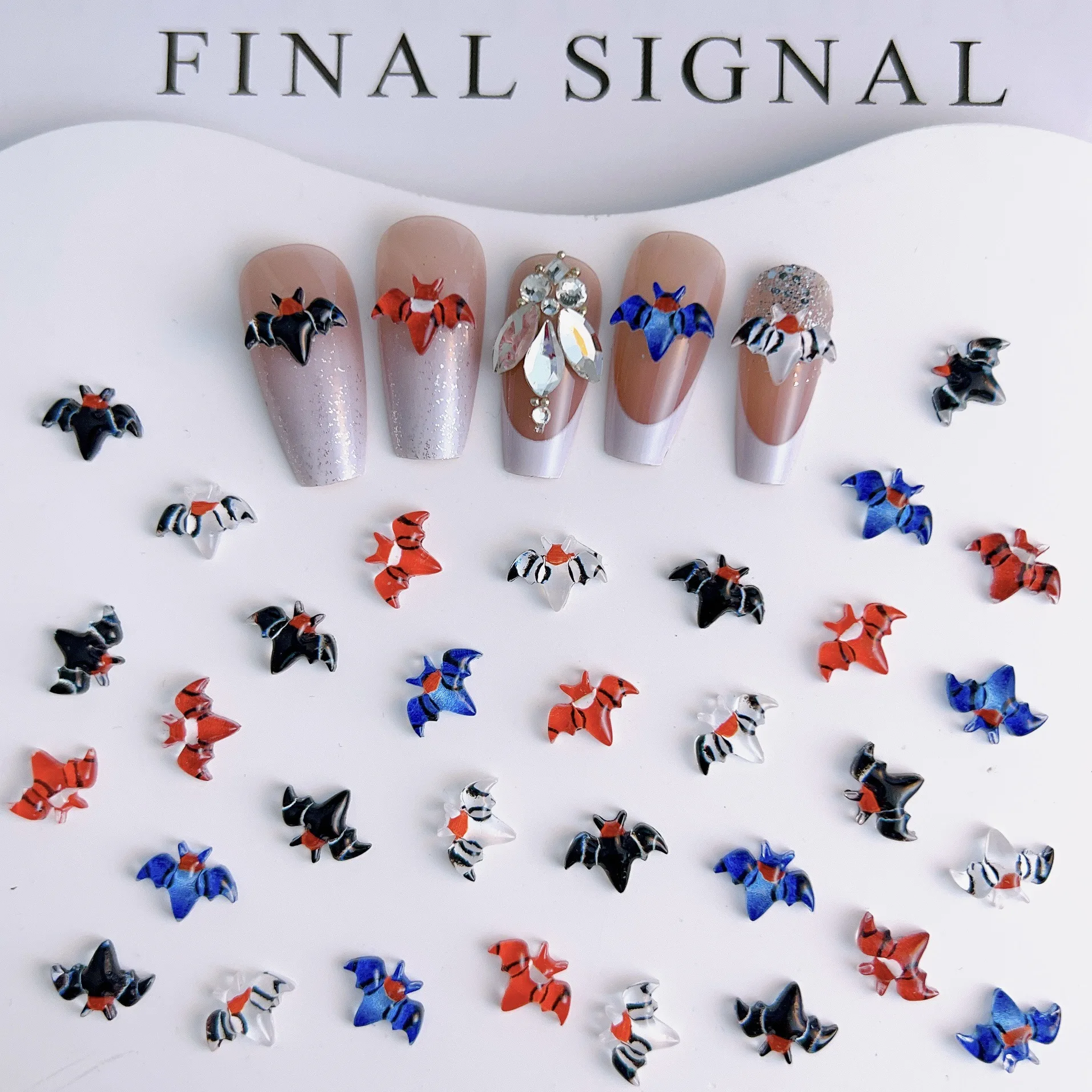 ハロウィンコウモリネイルチャーム樹脂3Dダークシリーズコウモリデザインネイルデコレーション用品パーツDIYインネイルアートアクセサリー20個