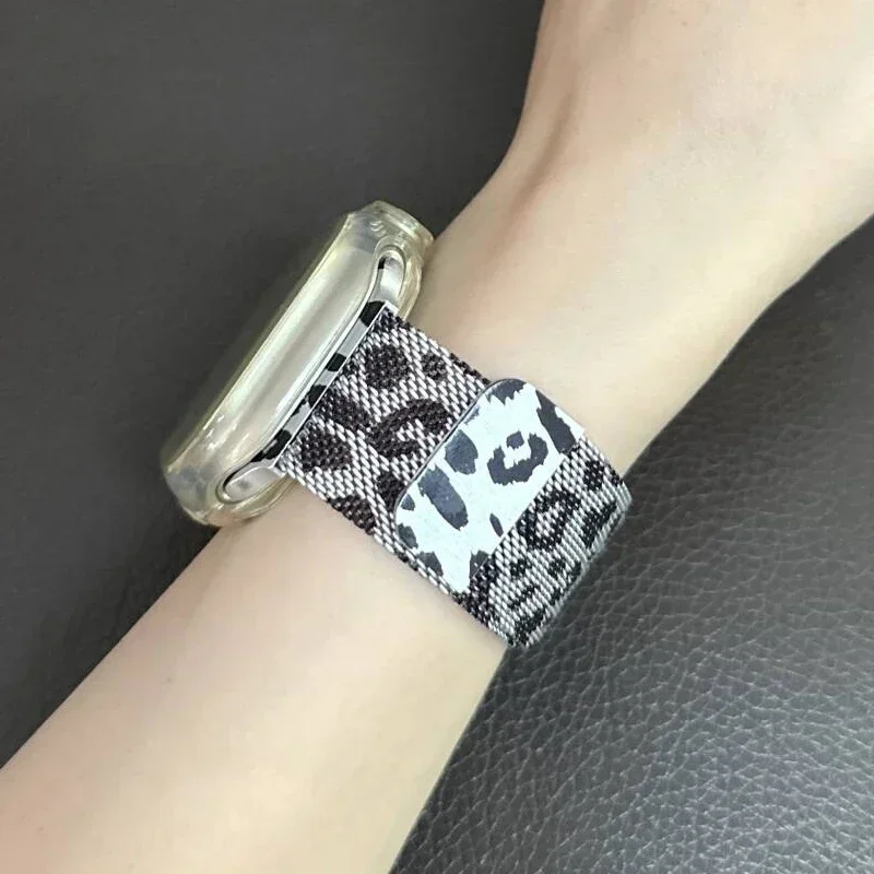 Milanese Loop Band For Apple watch Ultra Strap 49mm 46mm 44MM 45mm 41mm 40mm 42MM Leopard bracelet iwatch series 10 9 8 7 6 5