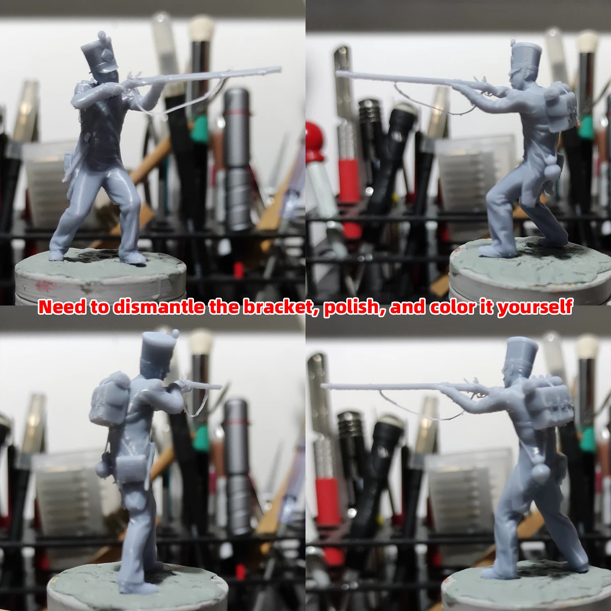 1/35 1/48 1/72 Modellbausatz 3D-Harz Miniatur-Soldatenfiguren Diorama Unbemalte Französische Gendarmen Revolution DIY – Detail 1