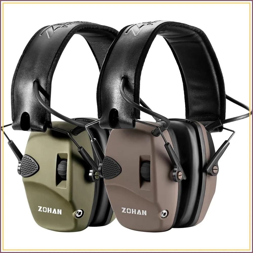 

Electronic Shooting Ear Protection 2 Pack, 22dB NRR, 4X Sound Amplification, Slim Active Noise Reduction Earmuffs for Gun Range