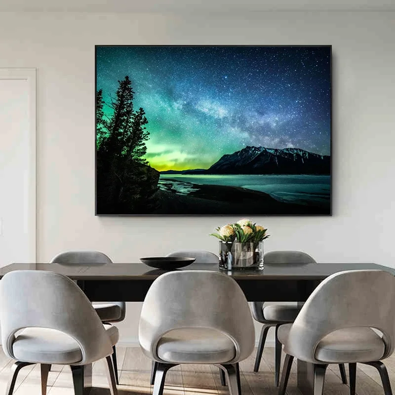 أيسلندا أورورا بورياليس المشهد المشارك والمطبوعات حائط لوح رسم الفن أضواء القطبية الشمالية صورة الطبيعة للديكور المنزل #4