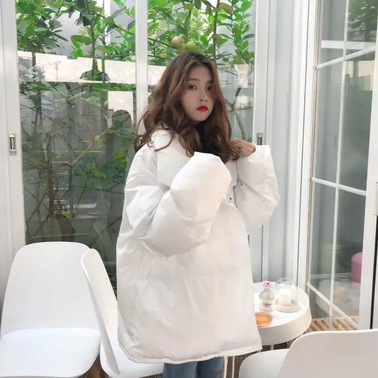 Gidyq Winter Women Streetwear Parkas Korean Fashion All Match Loose Puffer Coats Harajuku Casual Female Drawstring Puffy Jacket