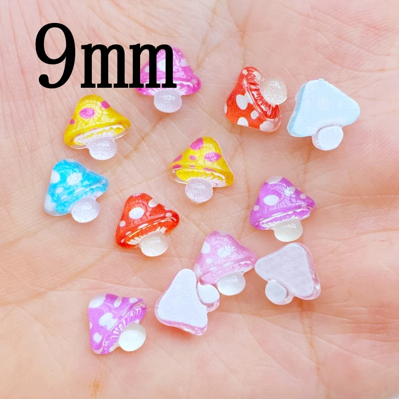 50pcs 3D Resin Nail Charms Shiny Mushroom Nail Parts Accessories Kawaii DIY Nail Art Decoration