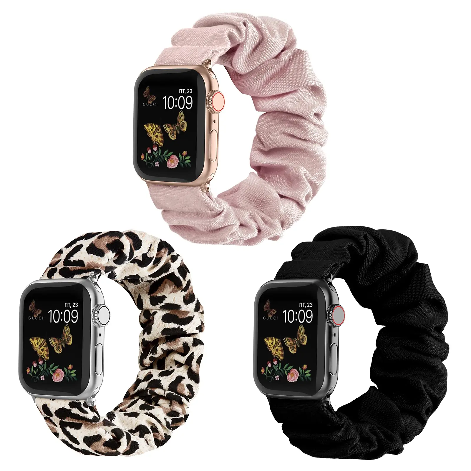 Pasek Scrunchie do Apple Watch Band 44 mm 40 mm 42 mm 41 mm 38 mm 45 mm 49 mm Ultra Nylonowa bransoletka Solo Loop iWatch Kobiety 8 7 6 5 4 SE