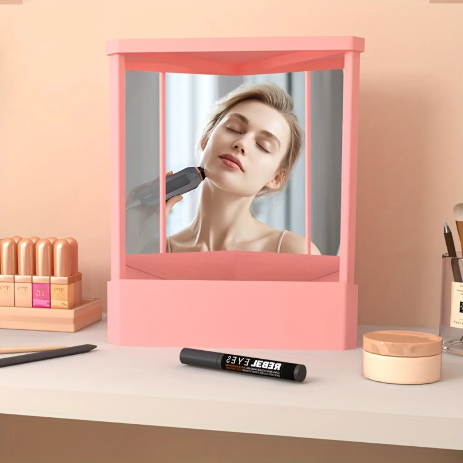 1pc, Non-Reverse Mirror, True Reflection Makeup Mirror, Elegant Vanity Accessory, Non-flipping Image Display, Beauty Table Essen